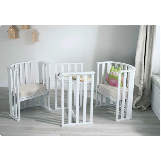 Trama Baby Cot Transformer, White - تراما بيبي - Image 2