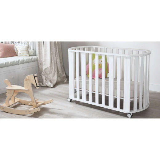 Trama Baby Cot Transformer, White - تراما بيبي - Image 3