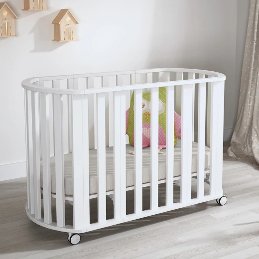 Trama Baby Cot Transformer, White Trama Baby Cot Transformer, White