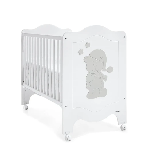 Trama Baby Sleepy Bear Cot, White Trama Baby Sleepy Bear Cot, White