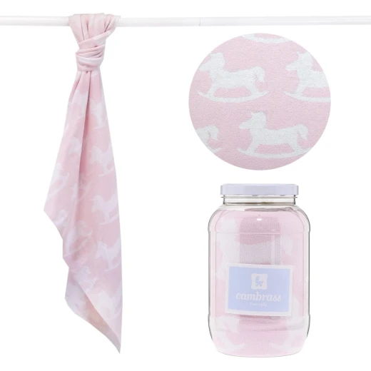 Cambrass - Baby Cotton Blanket 80X100 cm Pard Pink - كامبراس - Image 4