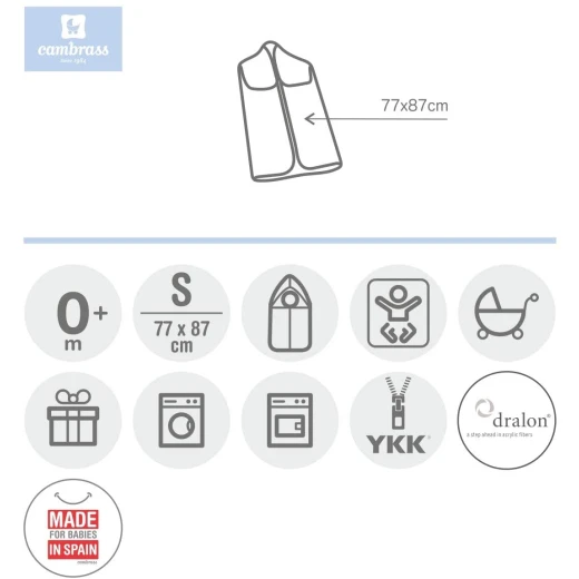 بطانية من كامبراس نيست 77 × 87 سم ، فضي بيج - كامبراس - Image 4