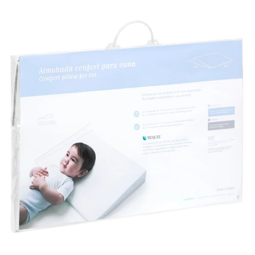 Cambrass - Comfort Cot Pillow 55x37x8.5 cm Liso E White - كامبراس - Image 5