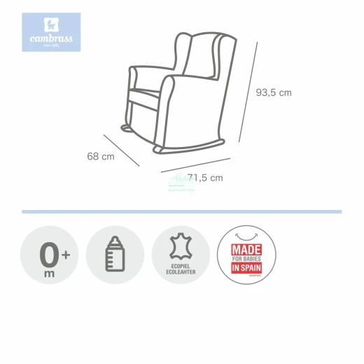 Cambrass Nursing Rocking Chair - Blue - Cambrass - Image 2