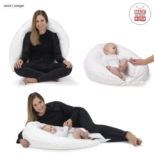 Cambrass - Nursing Pillow Moon 80x185x16 cm Sky Beige/rain - كامبراس - Image 6