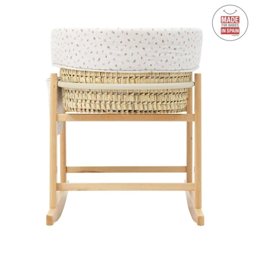 Cambrass - Quilted Baby Basket Mio Cuco+W.Stan Miami Greige/Flowers 49x86x61 cm - كامبراس - Image 2