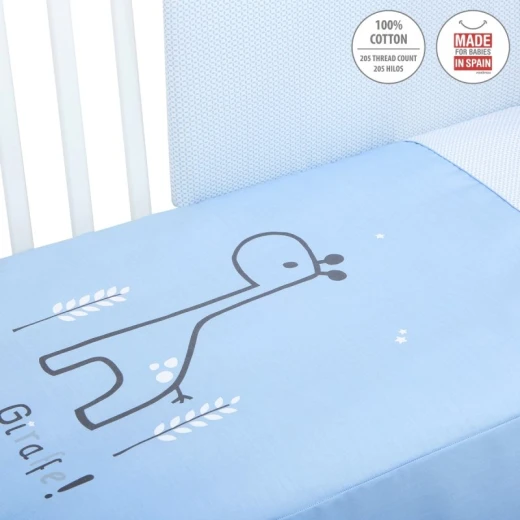 Cambrass - Set 2 Pcs.bedspread W/s Cot 60 Be Giraffe Blue 60x120x3 cm - Cambrass - Image 2