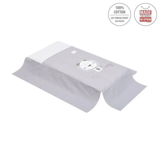 Cambrass - Set 2 Pcs.bedspread W/s Cot 60 Be Lion Grey 60x120x3 cm - كامبراس - Image 2