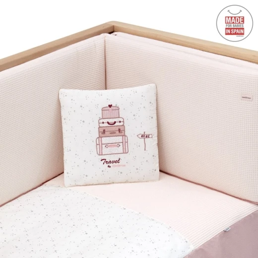 Cambrass - Set 2 Pcs.bedspread W/s Cot 70 Sky Pink 70x140x3 cm - كامبراس - Image 7