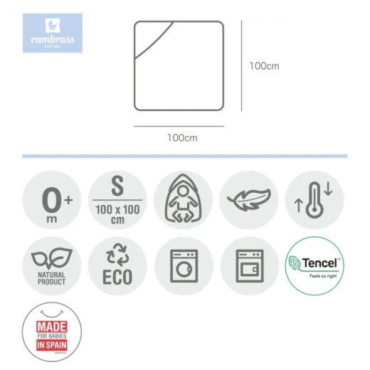 Cambrass - Towel Cap 100x100x1 cm Sky Grey - كامبراس - Image 4