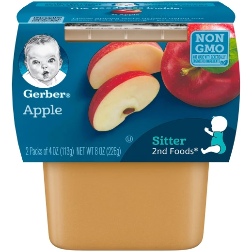 Gerber Sitter 2nd Foods Apples Baby Meals Tubs - 2ct/4oz Each Gerber Sitter 2nd Foods Apples Baby Meals Tubs - 2ct/4oz Each