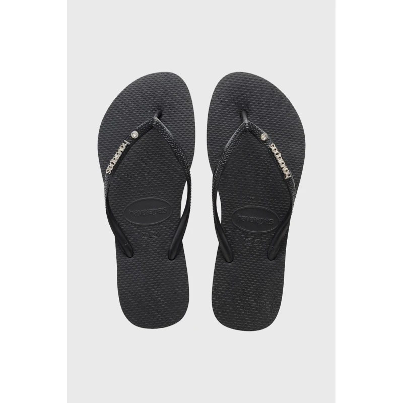 Havaianas Slim Metal Logo Flip Flops With Swarovski Crystals, Size 39/40 - هافياناس