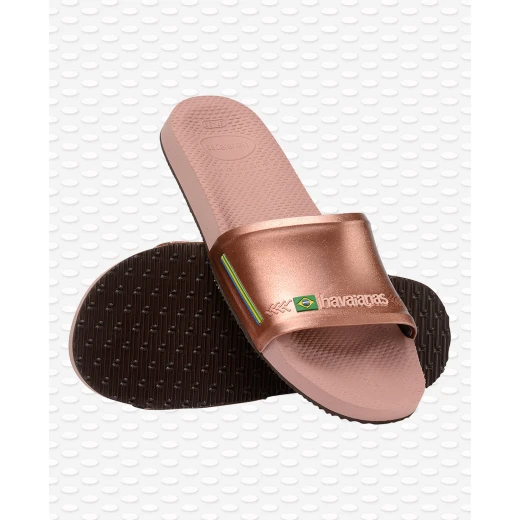 Havaianas Slide Brasil Rose/Gloden Blush Size 35-36 - هافياناس - Image 3