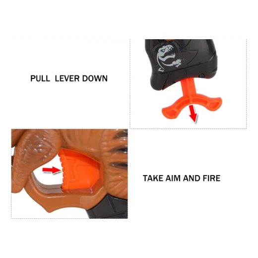 Blaze Storm Manual Soft Bullet Gun with 5 pcs Darts, Brown Dinosaur - بليز ستورم - Image 3