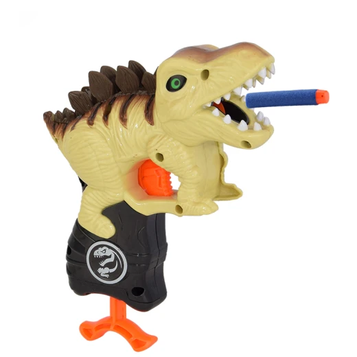 Blaze Storm Manual Soft Bullet Gun with 5 pcs Darts, Yellow Dinosaur - بليز ستورم - Image 3