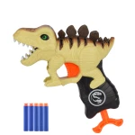 Blaze Storm Manual Soft Bullet Gun with 5 pcs Darts, Yellow Dinosaur - بليز ستورم