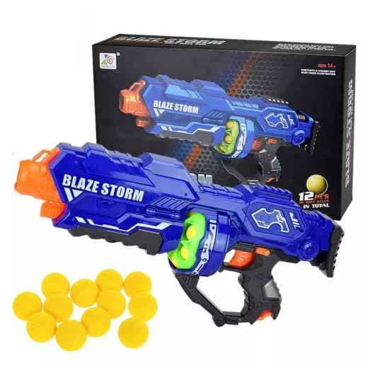 Blaze Storm Battery Operated Soft Ball Nerf Gun with 12 pcs Foam Balls - بليز ستورم - Image 2