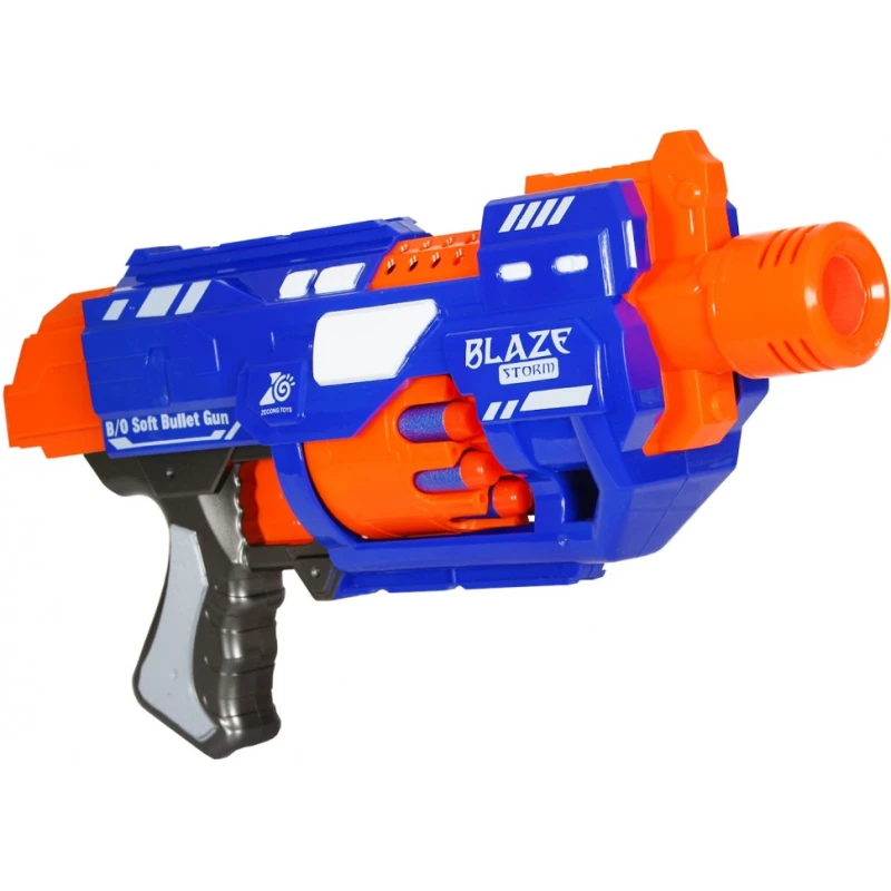 Blaze Storm Battery Operated Soft Dart Gun with 10 pcs Soft Dart and 10 pcs Suction Cup Dart - بليز ستورم