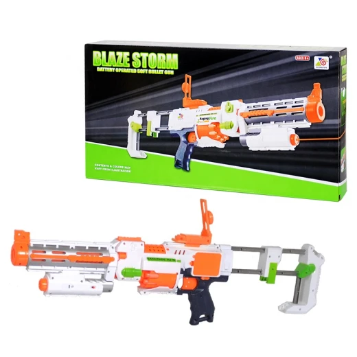 Blaze Storm Battery Operated Soft Bullet Gun Toys, Foam Bullets with 10 pcs Soft Darts & 10 pcs Suction Cup Darts