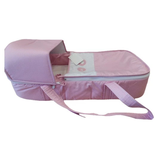 Cambrass - Printed Carry Cot with Hood Pink Cambrass - Printed Carry Cot with Hood Pink