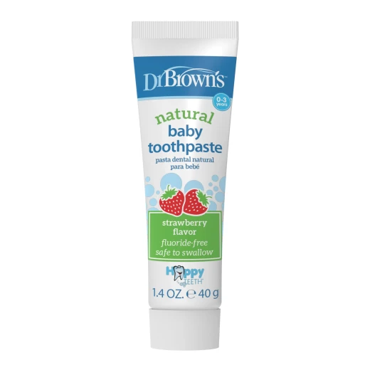 Dr. Brown's Happy Teeth Fluoride-Free Toothpaste (40g), Strawberry Flavour Dr. Brown's Happy Teeth Fluoride-Free Toothpaste (40g), Strawberry Flavour