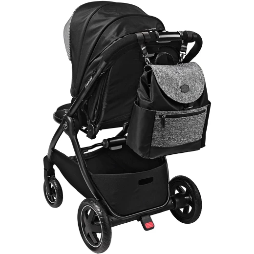 JJ Cole Mezona Cinch Top Backpack Diaper Bag Asphalt, Black - JJ Cole - Image 3