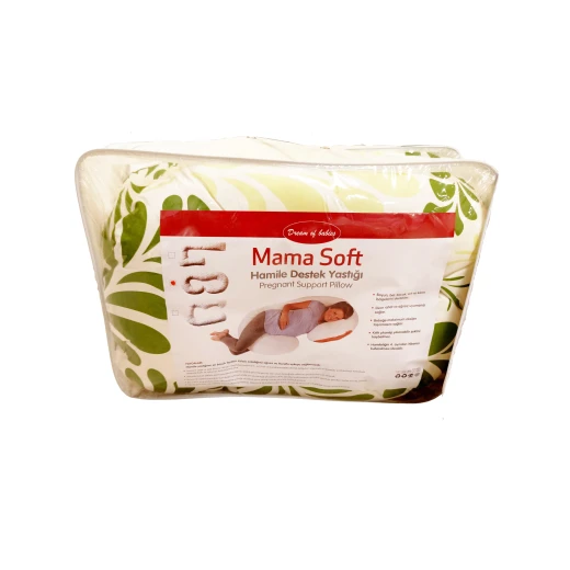Pragnancy Body Pillow White with Green Leafs - C Shape with Zipper Pragnancy Body Pillow White with Green Leafs - C Shape with Zipper