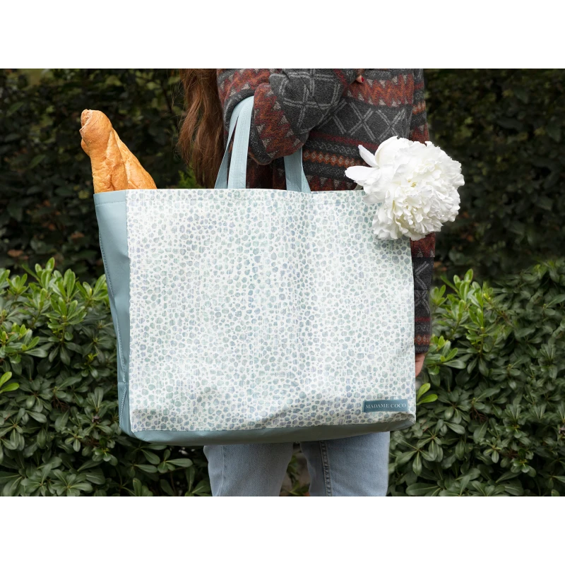 Madame Coco Marseille Shopping Bag - Blue / White - مدام كوكو