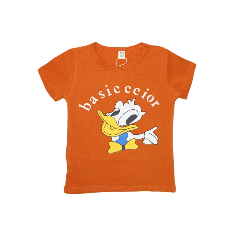 Short Sleeves T-shirt with Duck Design, 18m+, Orange