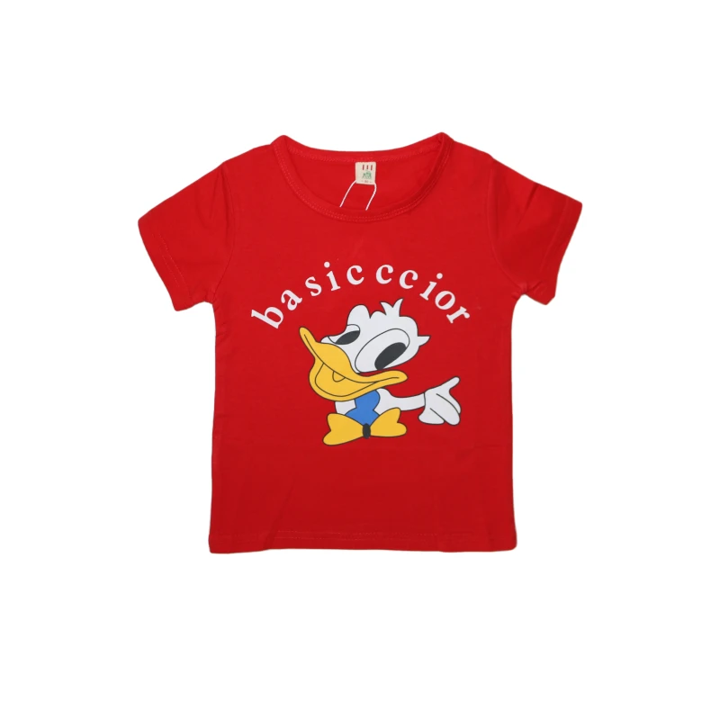 Short Sleeves T-shirt with Duck Design, 18m+, Red