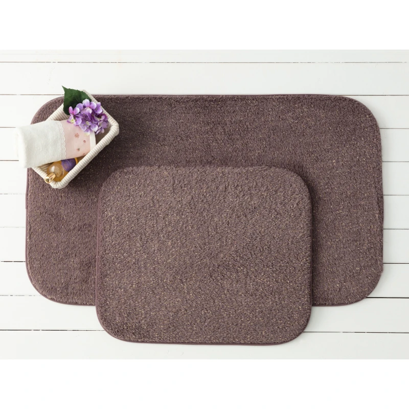 Madame Coco Acel 2-Piece Bath Mat Set - Burgundy - مدام كوكو