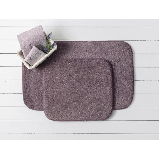 Madame Coco Acel 2-Piece Bath Mat Set - Burgundy