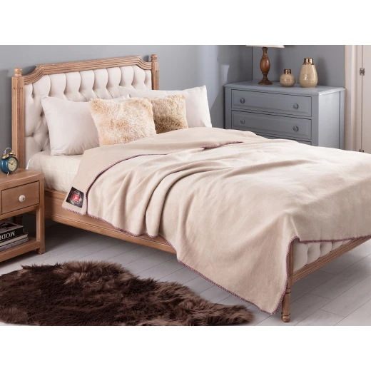 Madame Coco Étoile Double Plain Cotton Blanket - Beige