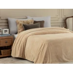 Madame Coco Estee Double Sherpa Plain Blanket - Beige - مدام كوكو