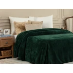 Madame Coco Estee Double Sherpa Plain Blanket - Dark Green - مدام كوكو