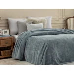 Madame Coco  Estee Double Sherpa Plain Blanket - Grey - مدام كوكو