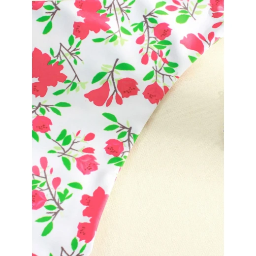 Floral Ruffle Trim Bikini Swimsuit , Small Size - Image 5