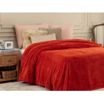 Madame Coco  Estee Double Sherpa Flat Blanket - light red - مدام كوكو