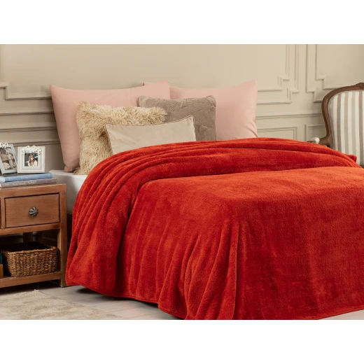 Madame Coco Estee Double Sherpa Flat Blanket - light red Madame Coco Estee Double Sherpa Flat Blanket - light red