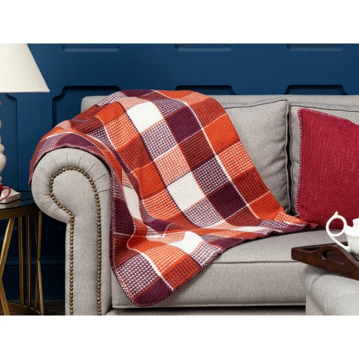 Madame Coco Odline Plaid Cotton TV Blanket - Purple Madame Coco Odline Plaid Cotton TV Blanket - Purple