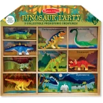 Melissa & Doug Dinosaur Party Play Set - 9 Collectible Miniature Dinosaurs In A Case - ميليسا اند دوج