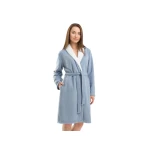 Caralles Shawl Collar Fleece Bathrobe - Grey (S - M) - مدام كوكو