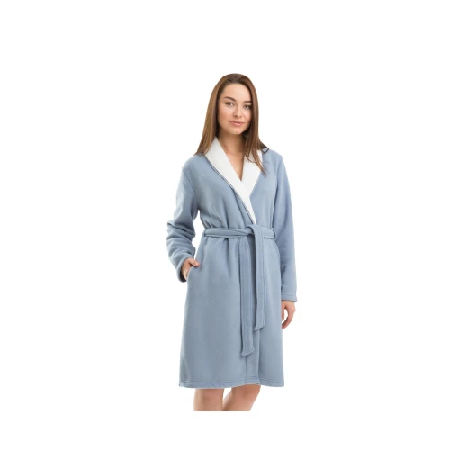 Caralles Shawl Collar Fleece Bathrobe - Grey (S - M) Caralles Shawl Collar Fleece Bathrobe - Grey (S - M)