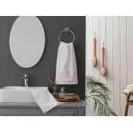 Madame Coco Chambre Border Jacquard Face Towel - White / Baby Pink - مدام كوكو