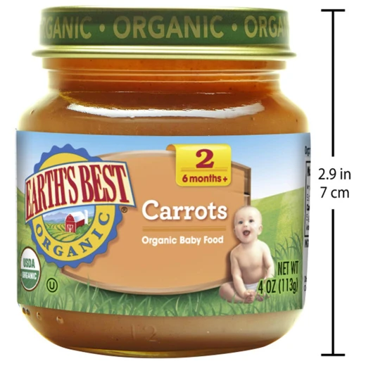 Earth's Best Organic Stage 2 Carrots Jar, 113 g - إيرثس بيست أورجانك - Image 2