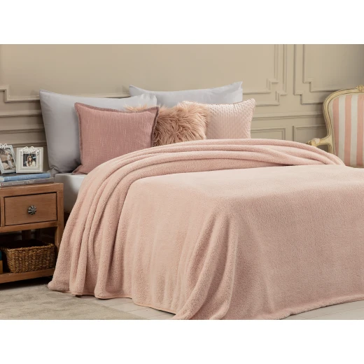 Madame Coco Estee Sherpa Double Plain Blanket - Powder