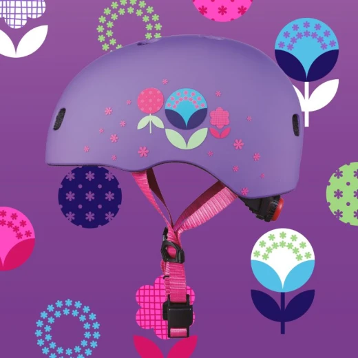Micro PC Helmet, Floral Purple, Medium - مايكرو - Image 2