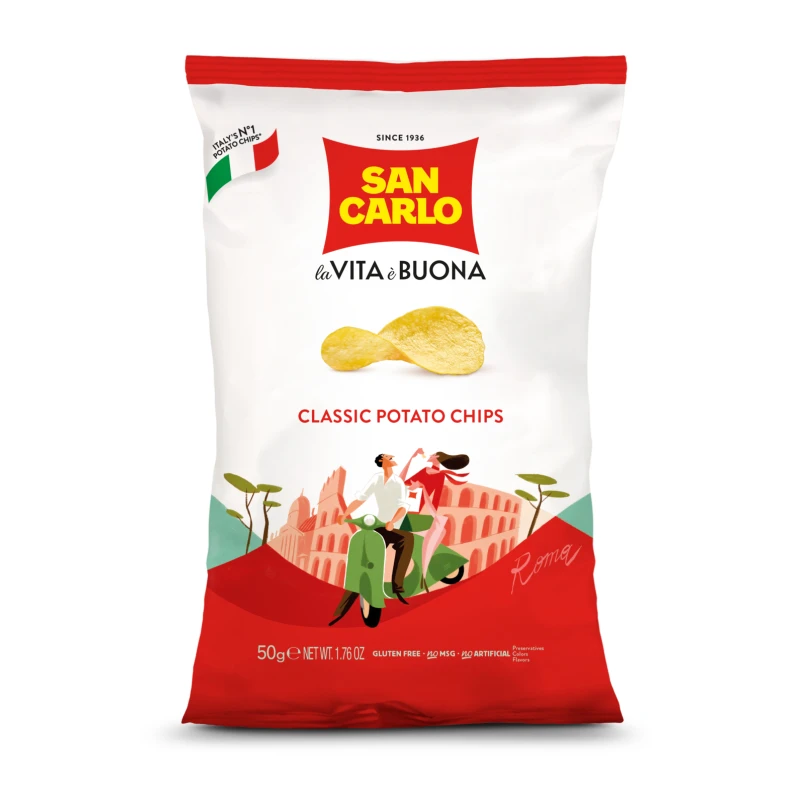 San Carlo Classic Salted Potato Chips 50g - سان كارلو