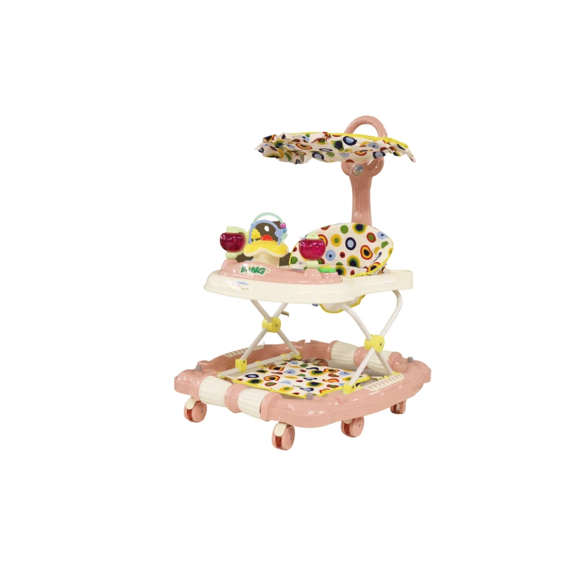 Walker Baby Space With Umbrella, Pink & Colorful