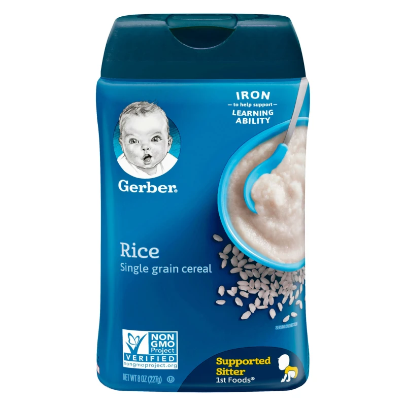 Gerber Rice Baby Cereal Single Grain First Foods Non GMO, 277 g - جيربر